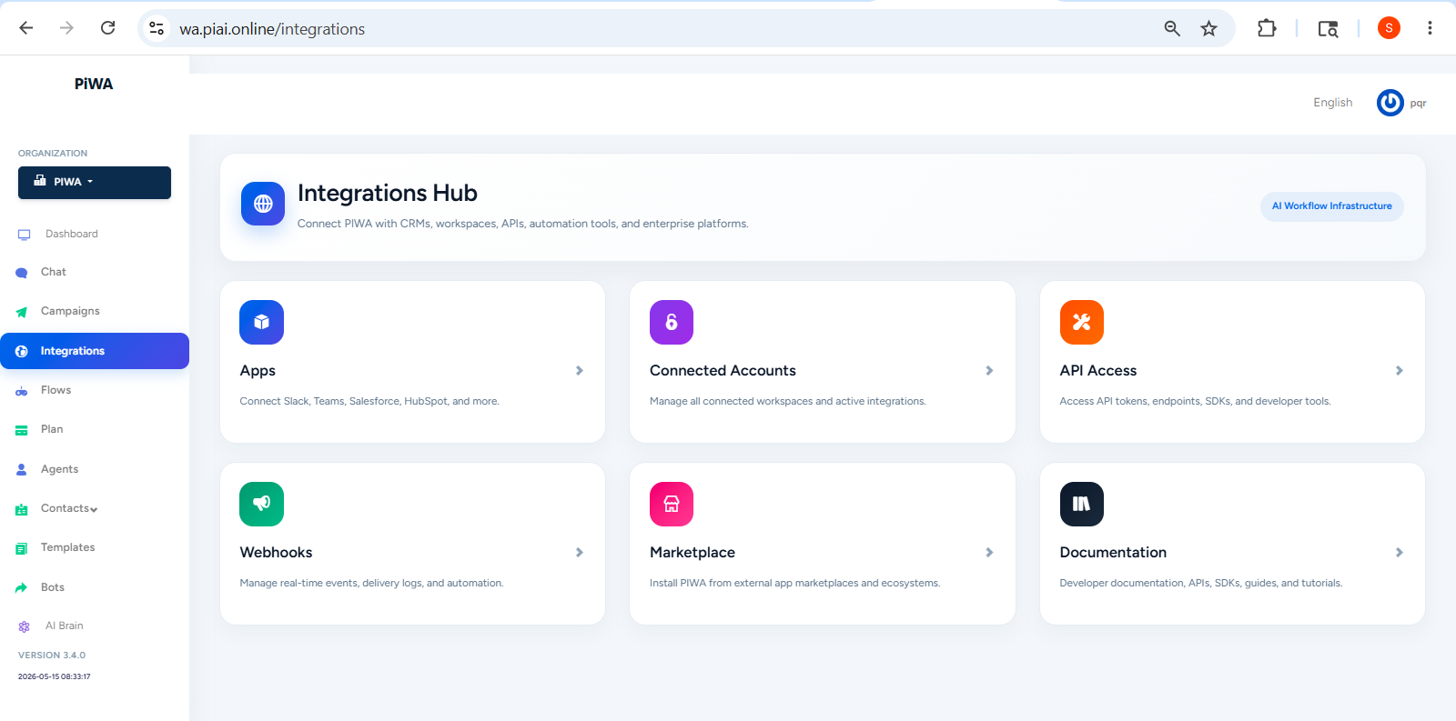 PIWA Integrations Hub